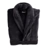 Club Classique Black Unisex Fleece Bathrobe - Large 