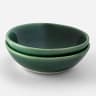 Mervyn Gers Glazed Stoneware Pinch Bowls, Set of 2 - Fig Green