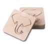 Native Decor Coasters, Set of 4 - Elephant 