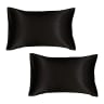 Dear Deer Satin Pillow Slip, Set of 2 - Black