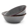 Barebones Enamel Bowls, Set of 2 - Slate Grey