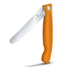Victorinox Swiss Classic Round Foldable Serrated Paring Knife, 11cm - Orange