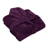 Club Classique Plum Unisex Fleece Bathrobe - Large 