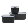 Mepal EasyClip Food Storage Box Set, 3-Piece - Nordic Black