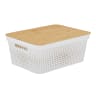 Trendz Of Today White Storage Bin With Bamboo Lid - Medium 