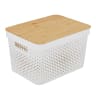 Trendz Of Today White Storage Bin With Bamboo Lid - Large 