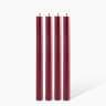 Okra Candle Traditional Dinner Candles, Set of 4 - Bordeaux Dark Red