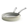Wolstead Mineral Ceramic Non-Stick Frying Pans, Set of 2 - Ivory