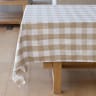 Linen House Revana Stone Check Tablecloth - 10-Seater 