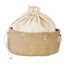 Pebbly Cotton Bag and Jute Storage Basket - Medium 
