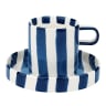 Nicolson Russell Chelsea Striped Cup & Saucer, 250ml - Blue
