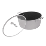 Laura Ashley Non-Stick Casserole Pot With Glass Lid, 28cm - Dark Dove Grey