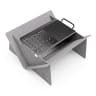 Pretzel Fire Pit with Carrier Bag and Grill Skillet - Silver & Stainless Steel