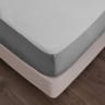Thread Office Light Grey Washed Cotton Fitted Sheet - King 