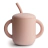 Mushie Silicone Training Cup with Straw, 175ml - Blush
