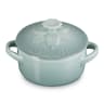 Le Creuset La Collection Jardin Round Mini Stoneware Cocotte, 10cm - Sea Salt