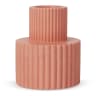 Alkaline Fluted Form Candle Holder - Spiced Coral