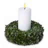 Andrea's Topiaries Buxi Polystyrene Candle Wreath, 24cm - Dark Green