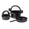 Luxe Kitchen All-In-One Cookware Set, 3-Piece - Black