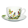 Maxwell & Williams Eloise Short Lyric Cup & Saucer, 240ml - Gouldian Finch
