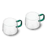 La Cafetiere Glass Mugs, Set of 2 - Dark Green