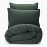 Thread Office Forest Green Washed Cotton Duvet Cover Set - Queen 