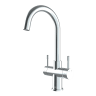 BIBO Under-Counter Boiling Water Module with Rock Faucet - Brushed Silver Arc 4-in-1 Faucet 