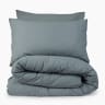 Thread Office Smoke Blue Washed Cotton Duvet Cover Set - Double 