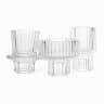 Thread Office Glass Ribbed Candle Holders, Set of 3 - Clear