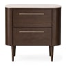 Native Decor Noir Curved Bedside Table - Dark Brown
