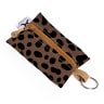 Thandana Laminated Fabric Key Ring Pouch - Cheetah Coffee