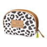 Thandana Laminated Fabric Makeup Bag - Cheetah White