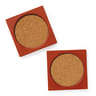 Alkaline Cork Inlay Coasters, Set of 2 - Terracotta