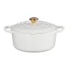 Le Creuset Signature 3.3 Litre Round Cast Iron Casserole, 22cm - White