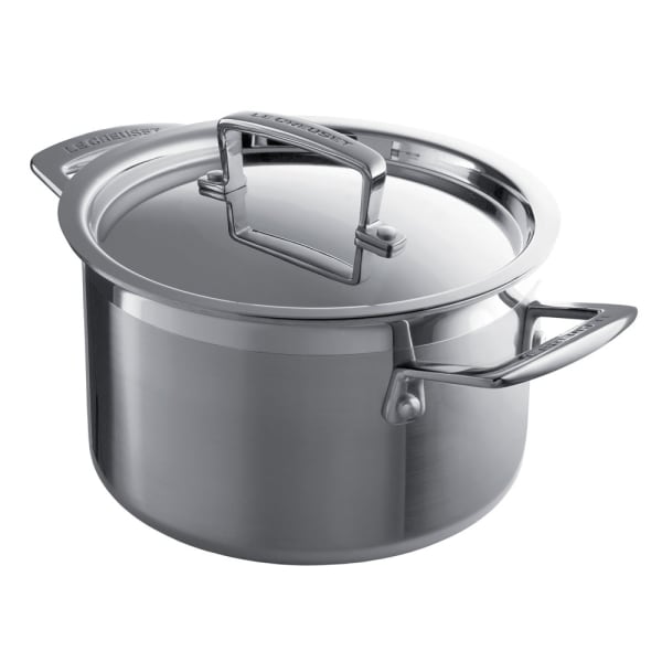 Le Creuset 3 Ply Stainless Steel Deep Casserole, 4 Litre, 20cm
