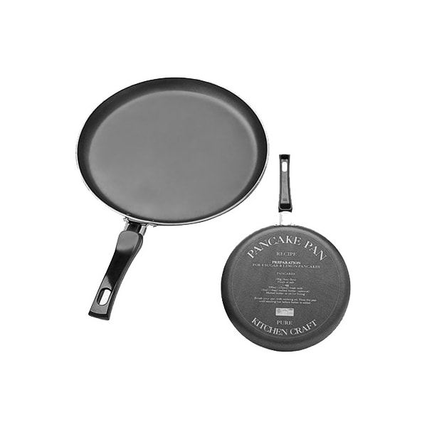 KitchenCraft Non Stick Pancake Pan with Printed Recipe, Aluminium, 24 cm