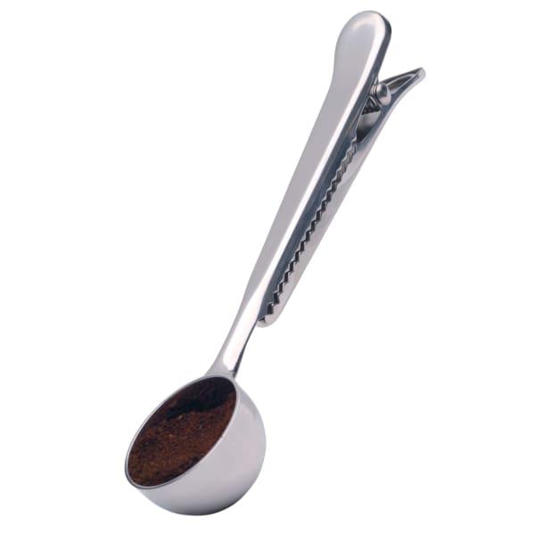 KitchenCraft Stainless Steel Coffee Measure And Bag Clip, 15ml