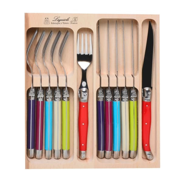 Laguiole by Andre Verdier Steak Knife and Fork Set Set of 12 Yuppiechef