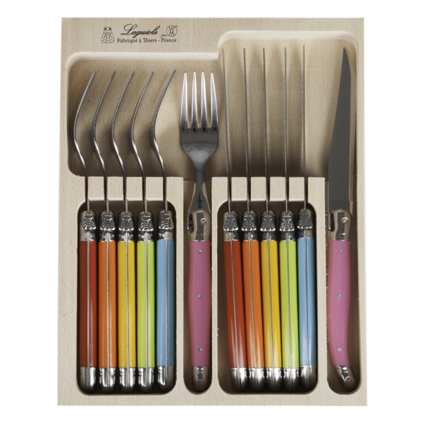 Laguiole by Andre Verdier Steak Knife and Fork Set Set of 12 Yuppiechef