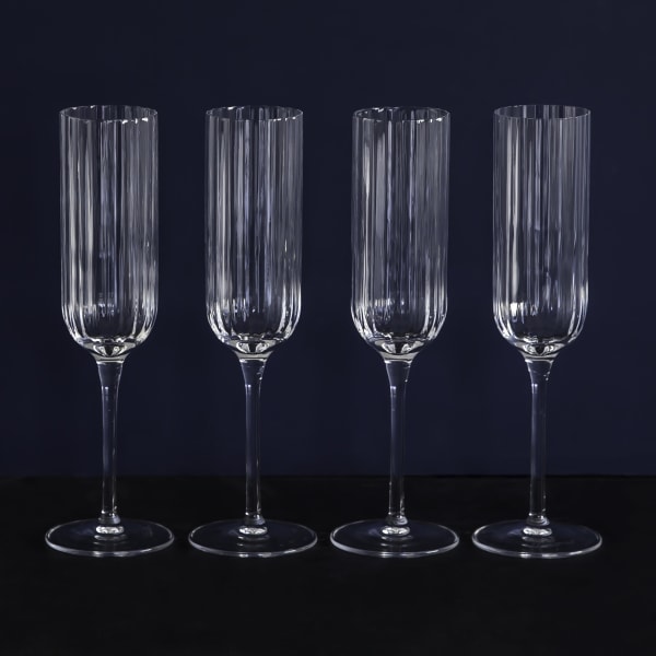 Luigi Bormioli® Wedding Personalized Modern Champagne Flute Set