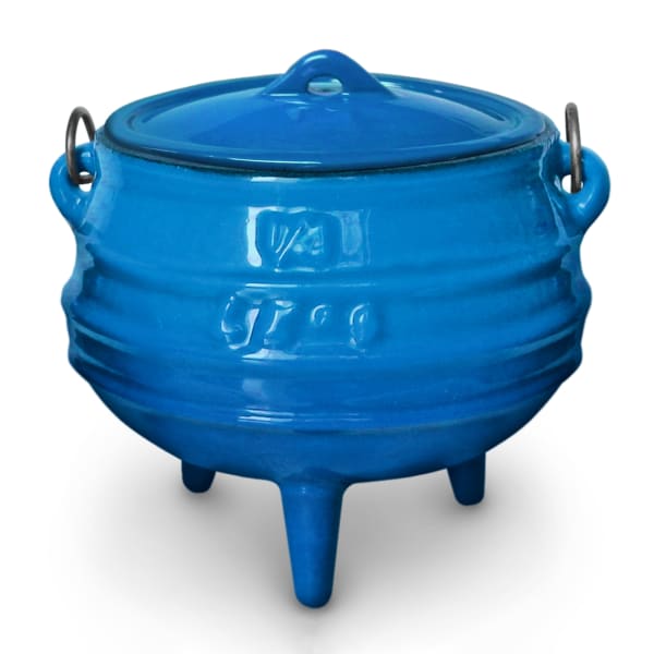 LK's Mini Enamel Potjie Pot, Blue Enamel