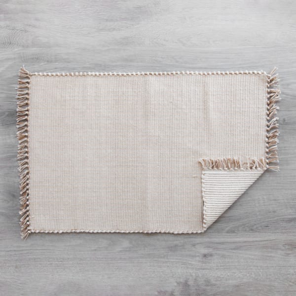Amelia Jackson Dobby Bath Mat, 75cm x 120cm, Natural & Hessian