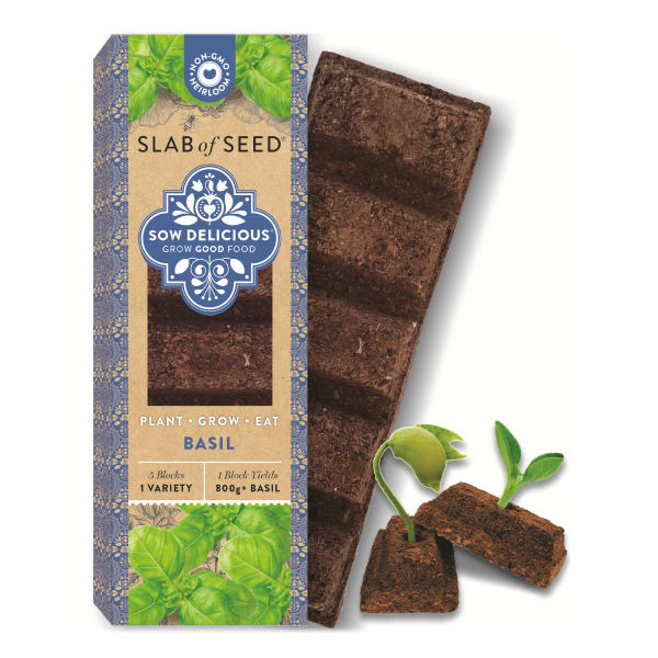 Sow Delicious Slab of Seed Pure Basil