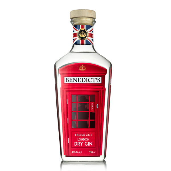 Benedict's Gin Triple Cut London Dry Premium Gin, 750ml