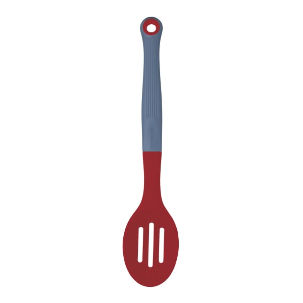 KitchenCraft Colourworks Brights Silicone Slotted Spoon, Cherry