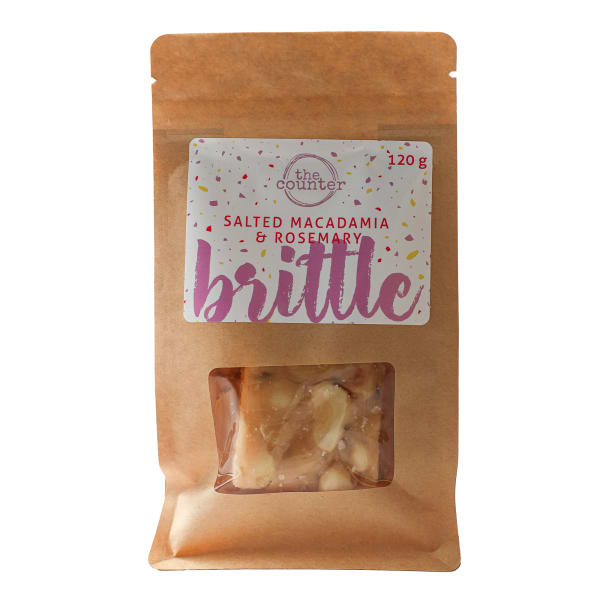 The Counter Salted Macadamia & Rosemary Brittle, 120g