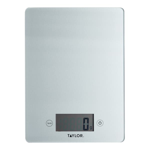 Taylor Pro Glass Digital Kitchen Scale, 5kg, Silver