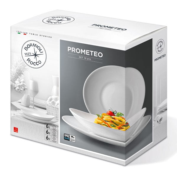 Bormioli Rocco Prometeo Tavola Dinner Set, 18-Piece