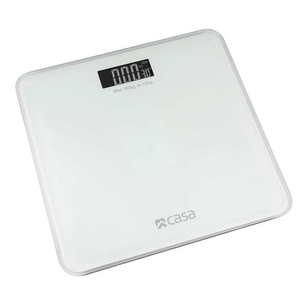 Casa Glass Round Edge Electronic Bathroom Scale, Bianco