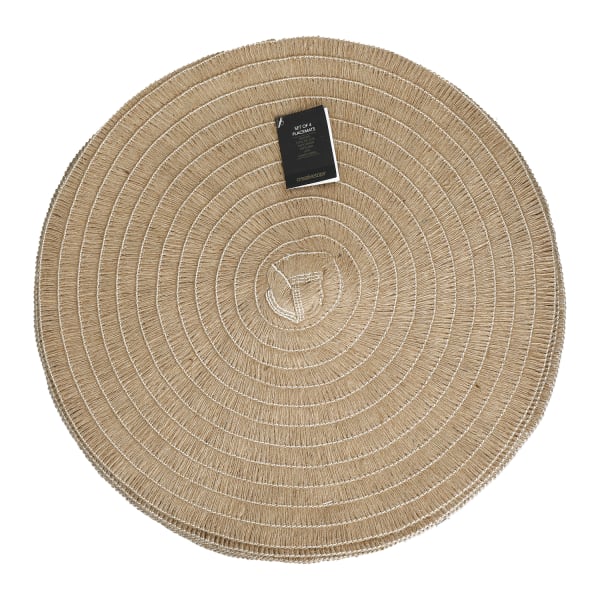 Creative Tops Round Jute Placemats, Set of 4